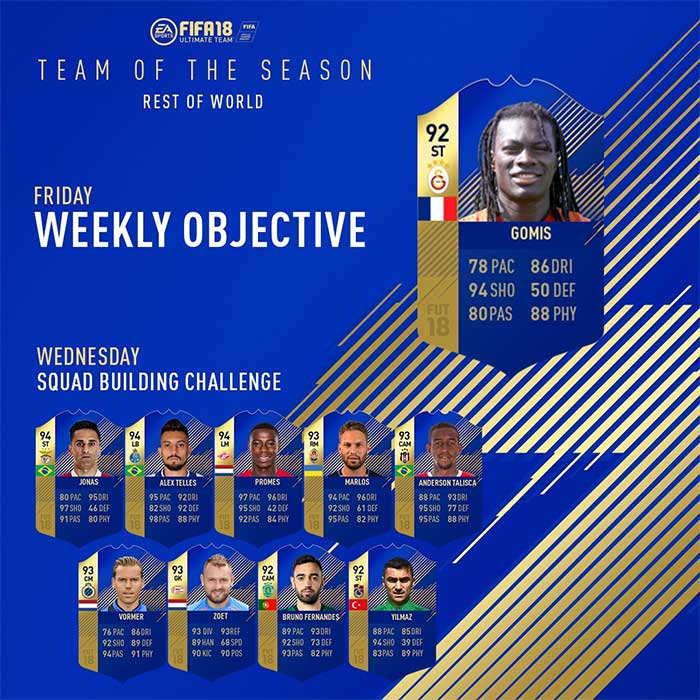 TOTS do Resto do Mundo para FIFA 18 Ultimate Team