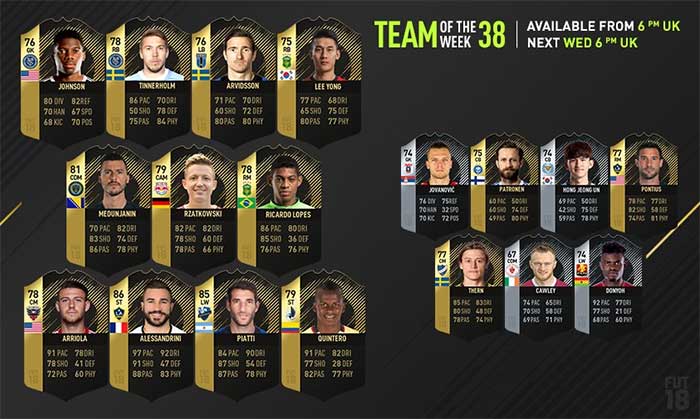 FIFA 18 TOTW 38