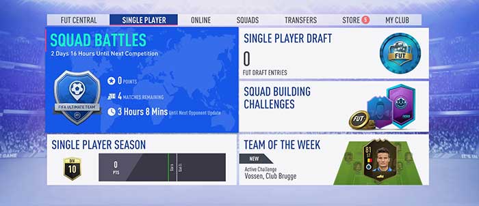 Squad Battles para el Ultimate Team en FIFA 19