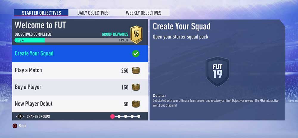 FIFA 19 Starter Objectives Guide - List, Rewards and Instructions