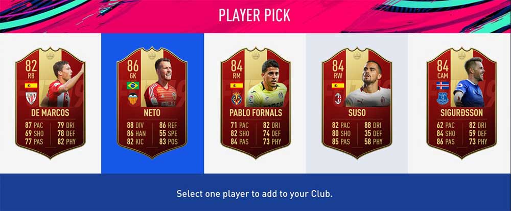 FIFA 19 FUT Champions Player Picks Rewards