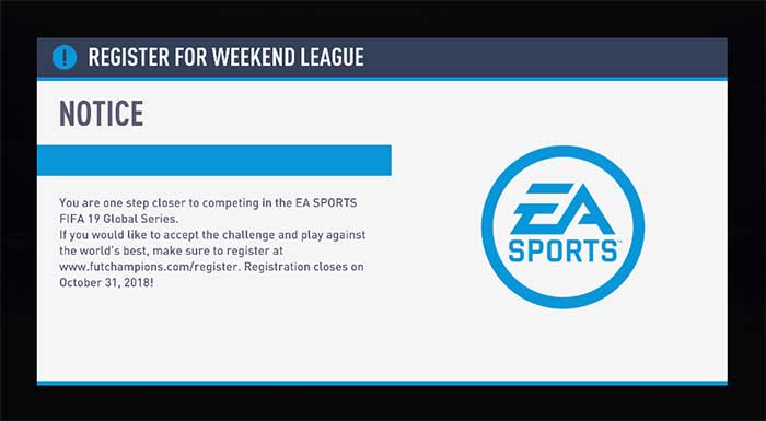 FIFA 19 Can't Enter Weekend League