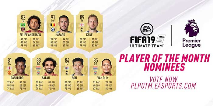 FIFA 19 Premier League Player of the Month - All FIFA 19 POTM Cards