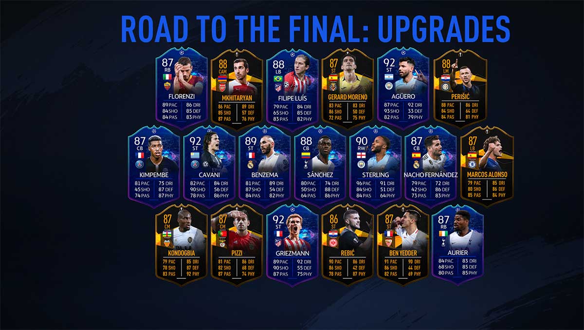 Cartas Dinâmicas da UEFA Champions League para FIFA 19 