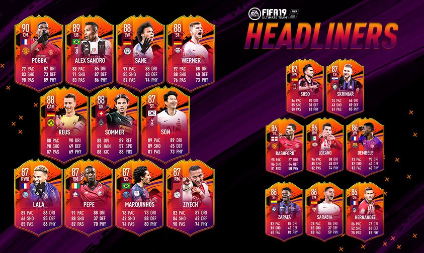 Headliners Squad for FIFA 19 Ultimate Team