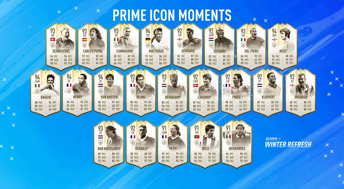 Momentos Prime ICONS para FIFA 19 Ultimate Team