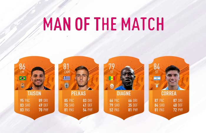 FIFA 19 Man of the Match Cards List