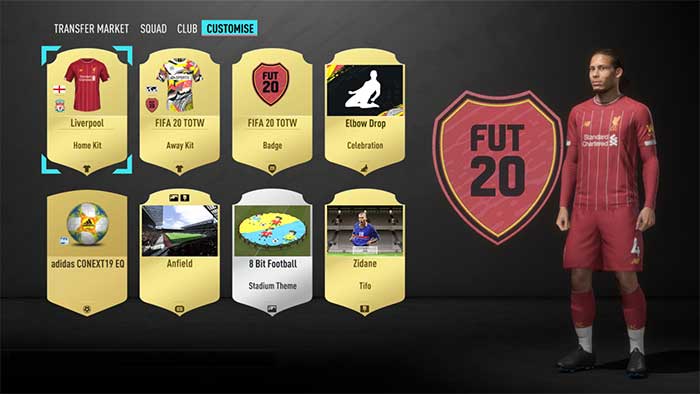 FIFA 20 Ultimate Team - Opções de Personalização