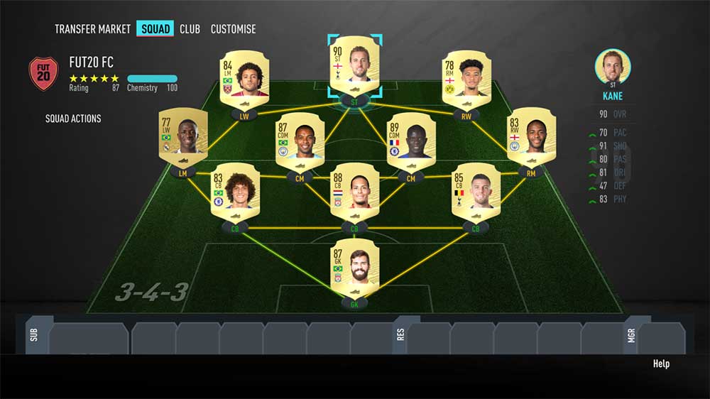 FIFA 20 Ultimate Team - Squad Screen