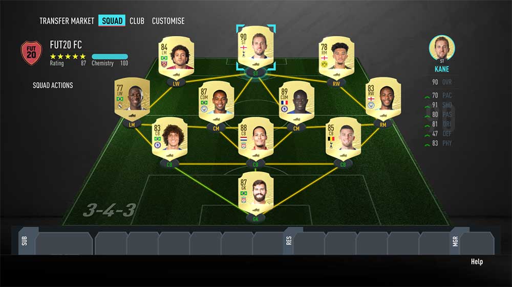 FUT Web App de FIFA 20